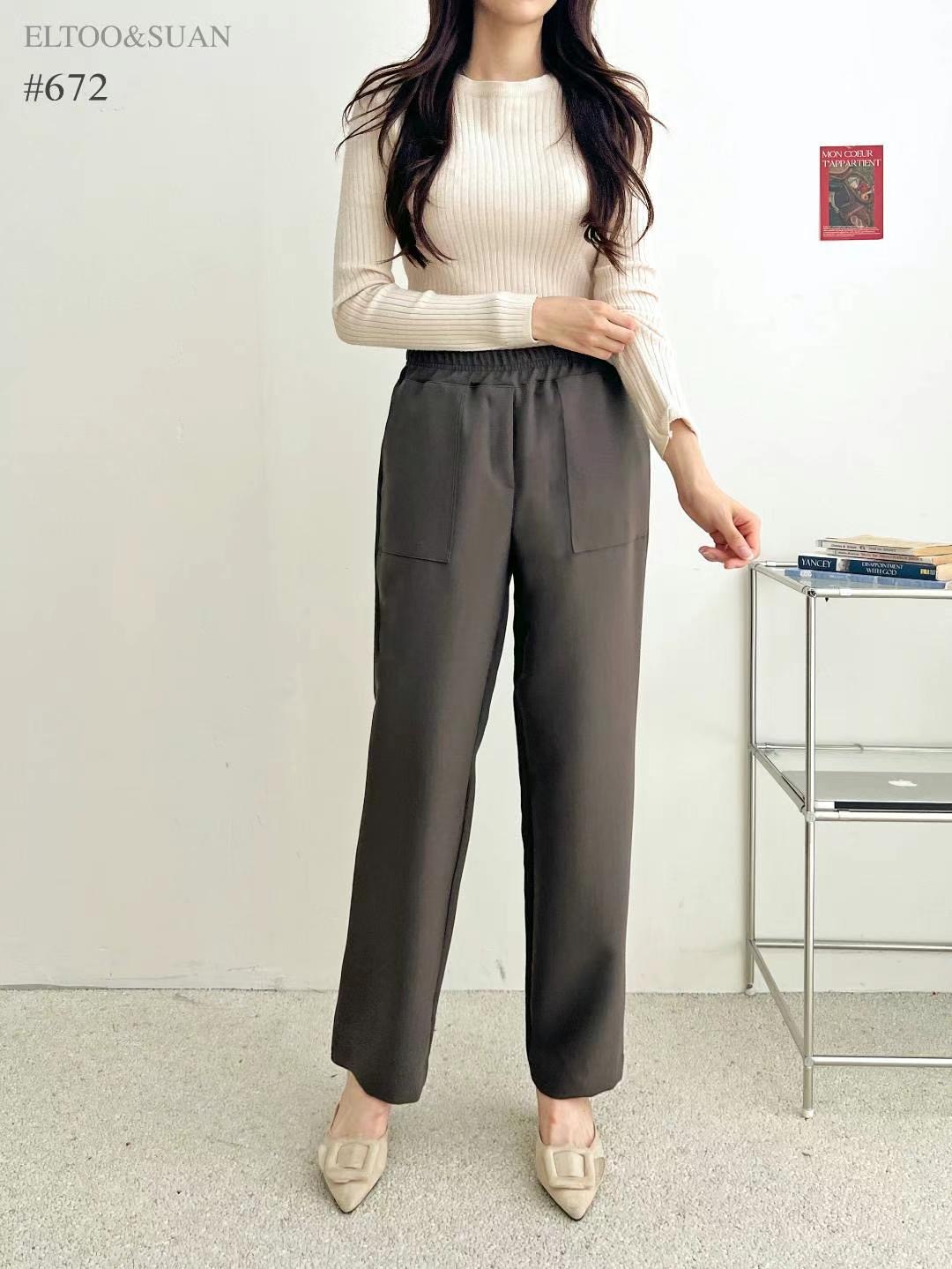 SUAN直郵韓國代購女裝新款時尚人氣真品24秋冬正裝褲西褲SUAN正裝褲/西褲