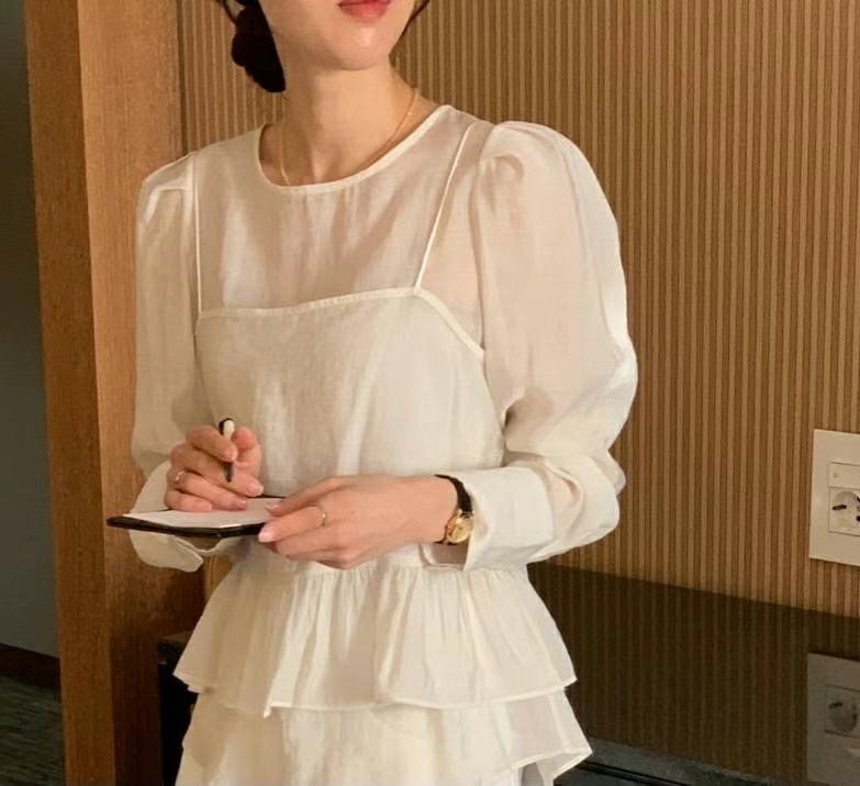 DRESSWELL韓國直郵女裝新品時尚熱賣人氣推薦職業吊帶背心透視DRESSWELL吊帶/背心圖色1