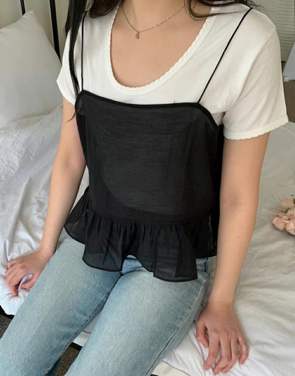 DRESSWELL韓國直郵女裝新品時尚熱賣人氣推薦職業吊帶背心透視DRESSWELL吊帶/背心圖色2