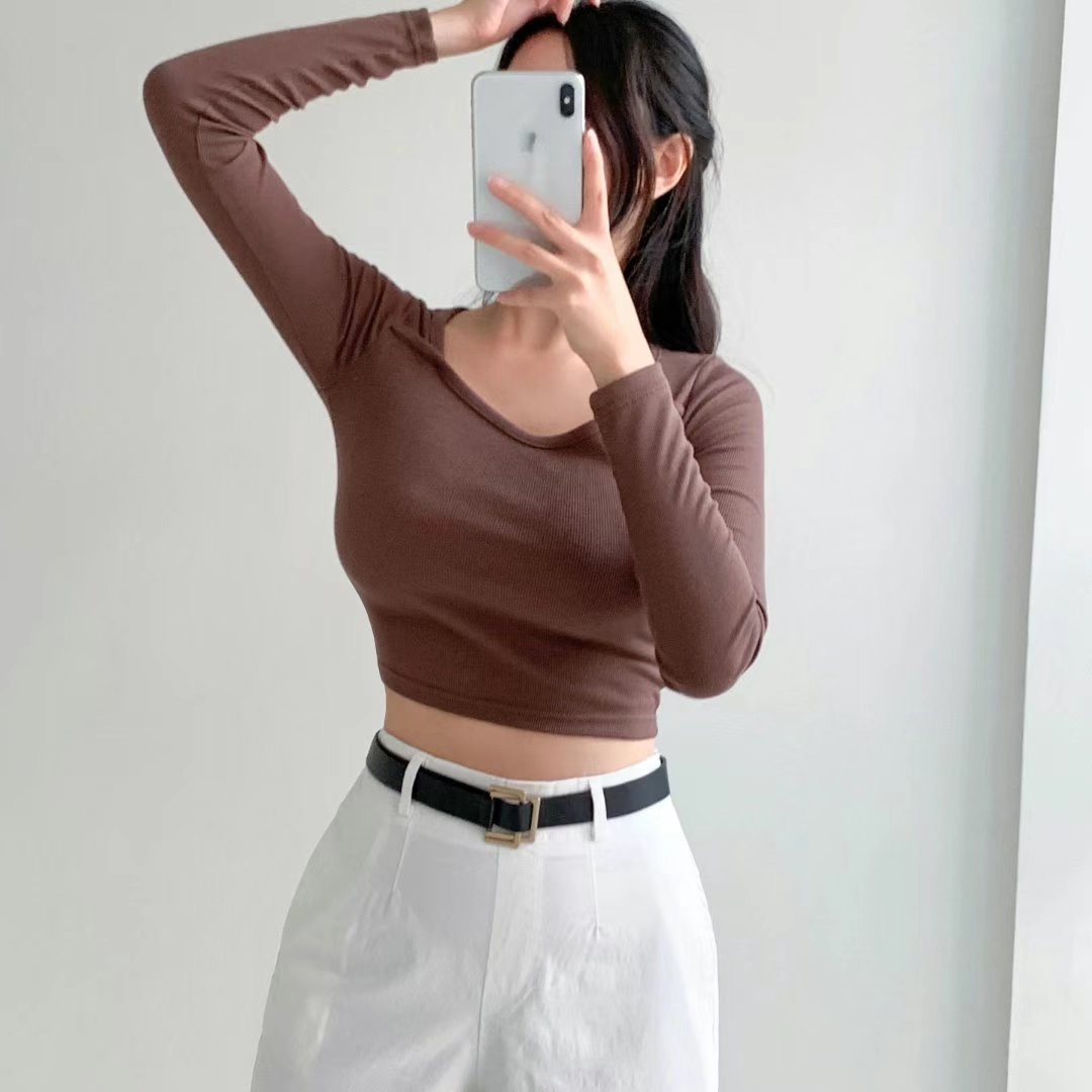 K.DAY直郵韓國代購女裝新品時尚24秋冬推薦休閑真品長袖T恤K.DAY-2件起長袖T恤圖色2