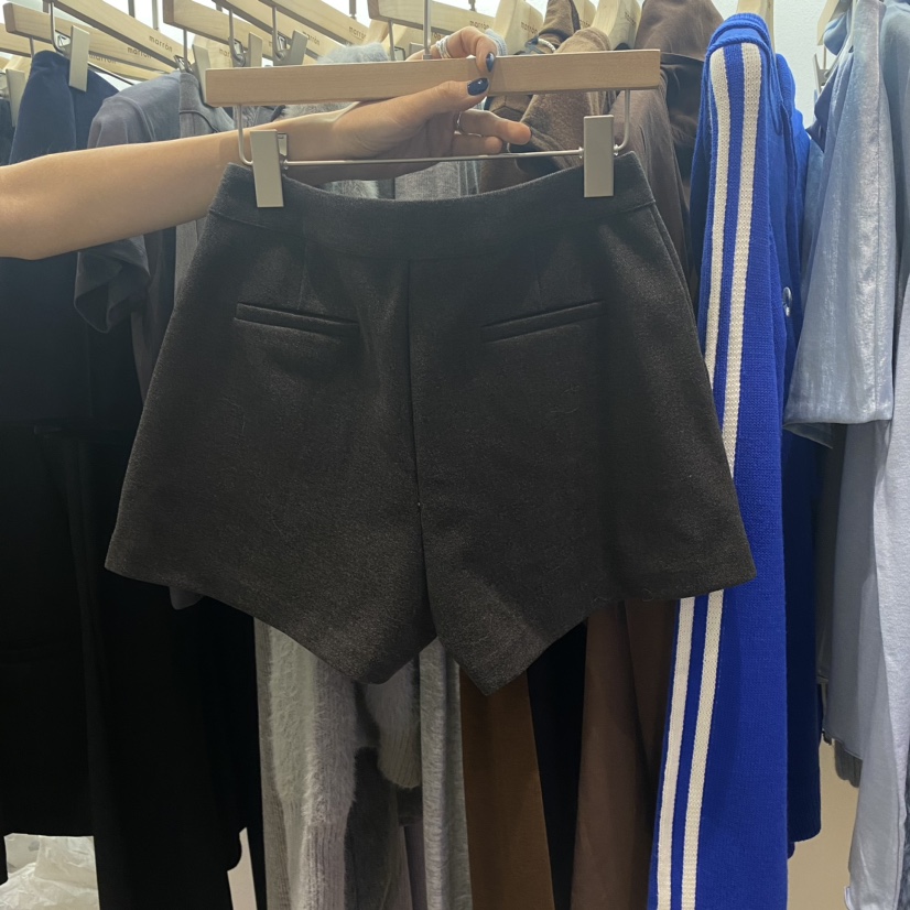 MARRON直郵韓國代購女裝新品真品休閑熱賣推薦時尚短褲拉絨PIN-UP短褲