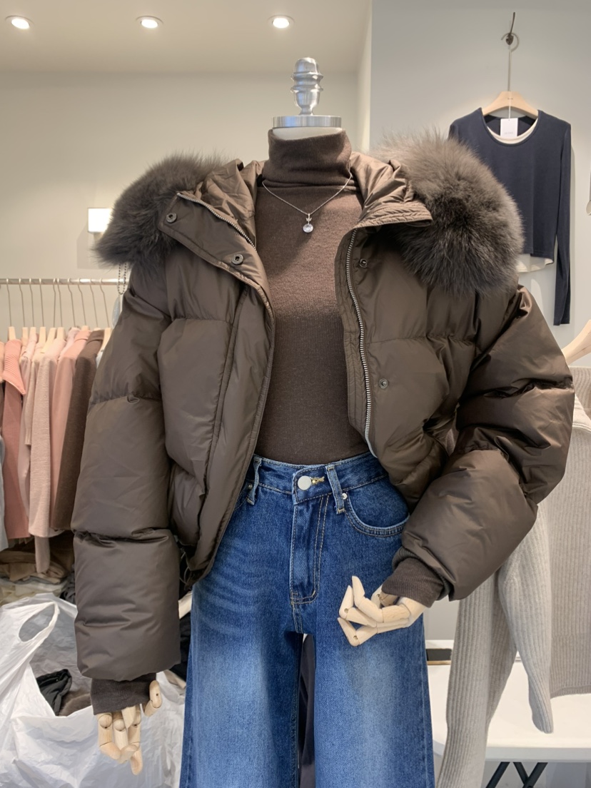 LE OVE/VERDI韓國直郵東大門實拍女裝新品熱賣短款棉服鵝填充物LE OVE/VERDI短款棉服