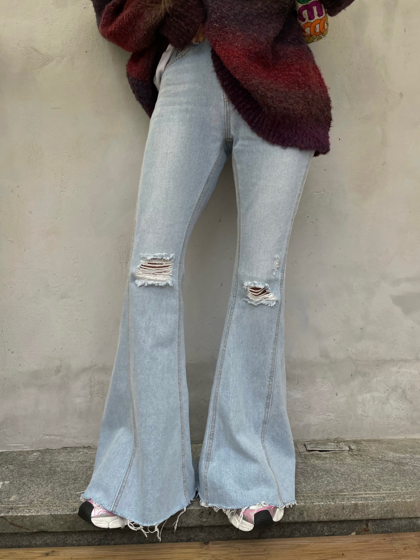 ABBEYLEE韓國直郵東大門實拍女裝新款24秋冬真品休閑牛仔褲ABBEYLEE牛仔褲