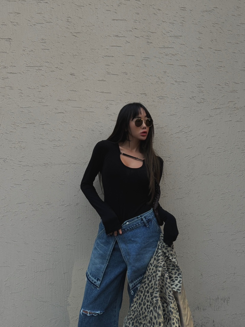 ABBEYLEE韓國直郵東大門代購女裝新品時尚真品職業24秋冬長袖T恤ABBEYLEE長袖T恤