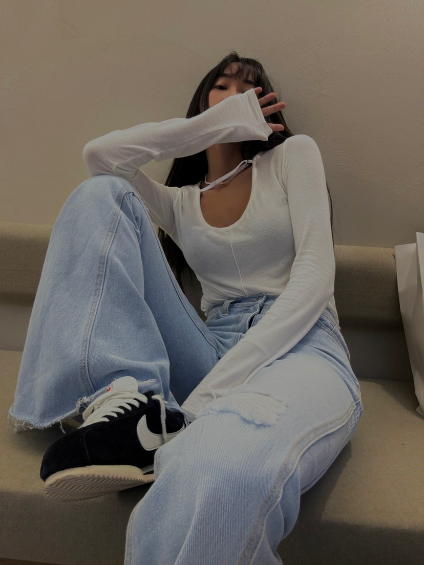 ABBEYLEE韓國直郵東大門代購女裝新品時尚真品職業24秋冬長袖T恤ABBEYLEE長袖T恤