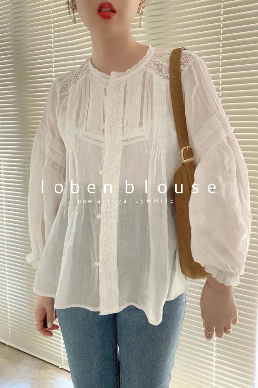 WHITE直郵韓國代購女裝新品職業推薦真品人氣熱賣襯衫蕾絲衫WHITE襯衫/蕾絲衫