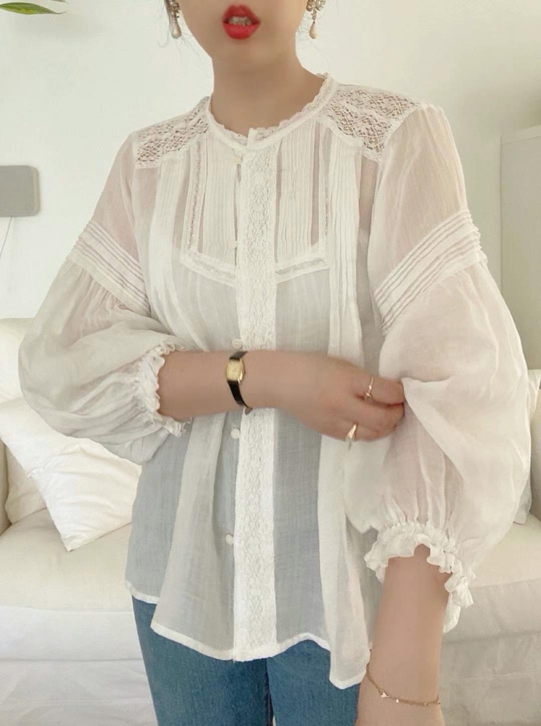 WHITE直郵韓國代購女裝新品職業推薦真品人氣熱賣襯衫蕾絲衫WHITE襯衫/蕾絲衫