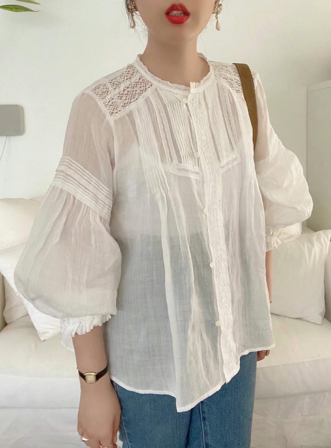 WHITE直郵韓國代購女裝新品職業推薦真品人氣熱賣襯衫蕾絲衫WHITE襯衫/蕾絲衫