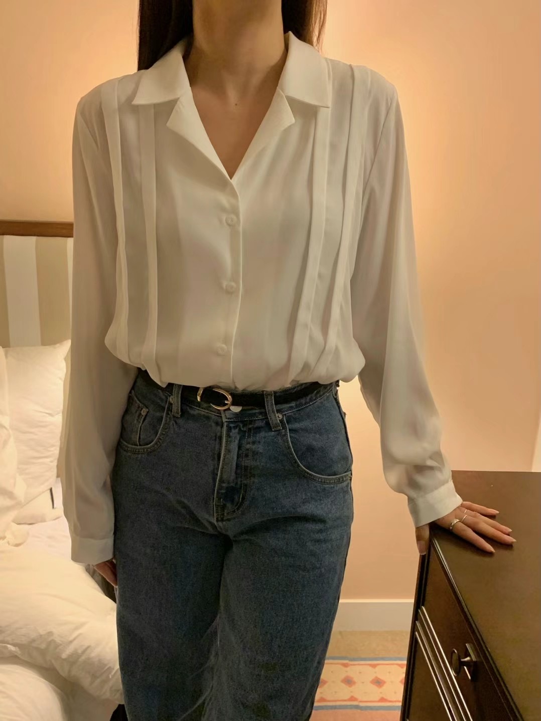 AGATHE韓國直郵東大門代購女裝新款真品熱賣職業襯衫蕾絲衫AGATHE襯衫/蕾絲衫