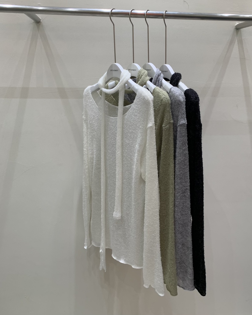 LOVE MOMENT直郵韓國代購女裝新品熱賣24秋冬針織衫含脖帶LOVE MOMENT針織衫