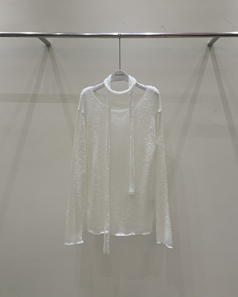 LOVE MOMENT直郵韓國代購女裝新品熱賣24秋冬針織衫含脖帶LOVE MOMENT針織衫圖色2