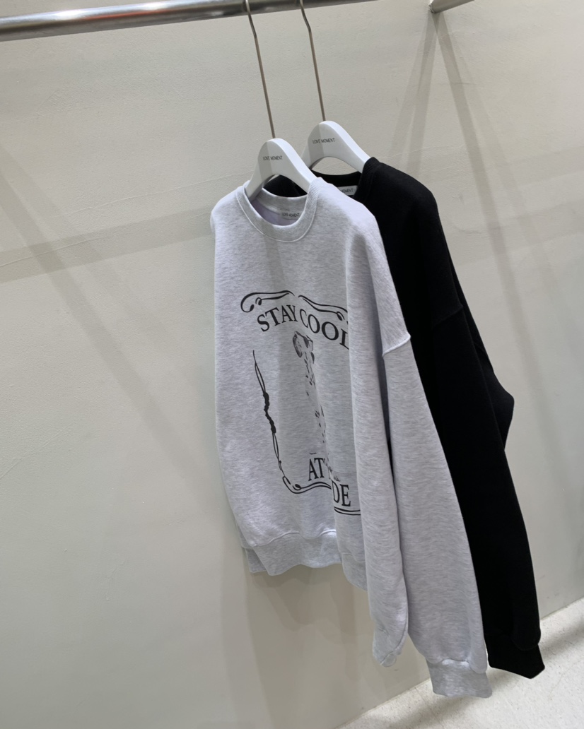 LOVE MOMENT直郵韓國代購女裝新品時尚真品24秋冬衛衣莫代爾LOVE MOMENT衛衣