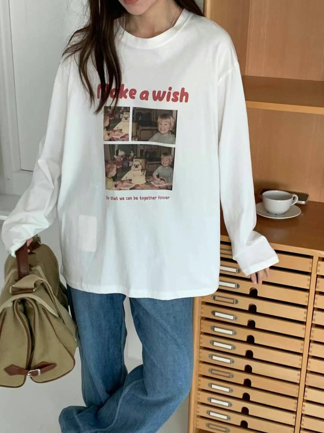 ONEMORETHING韓國直郵東大門實拍女裝新品時尚人氣熱賣長袖T恤ONEMORETHING長袖T恤圖色1