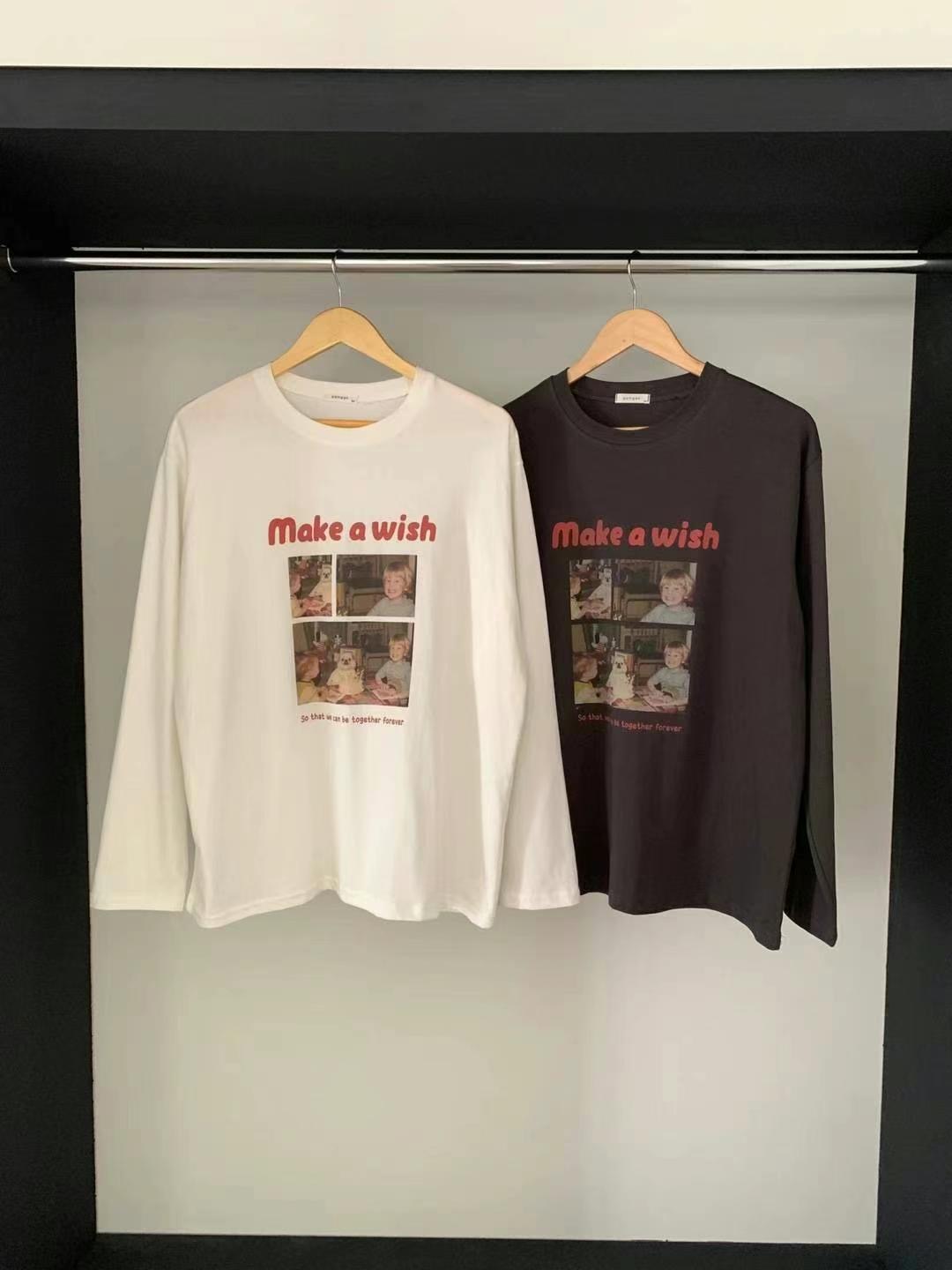 ONEMORETHING韓國直郵東大門實拍女裝新品時尚人氣熱賣長袖T恤ONEMORETHING長袖T恤圖色2左二色