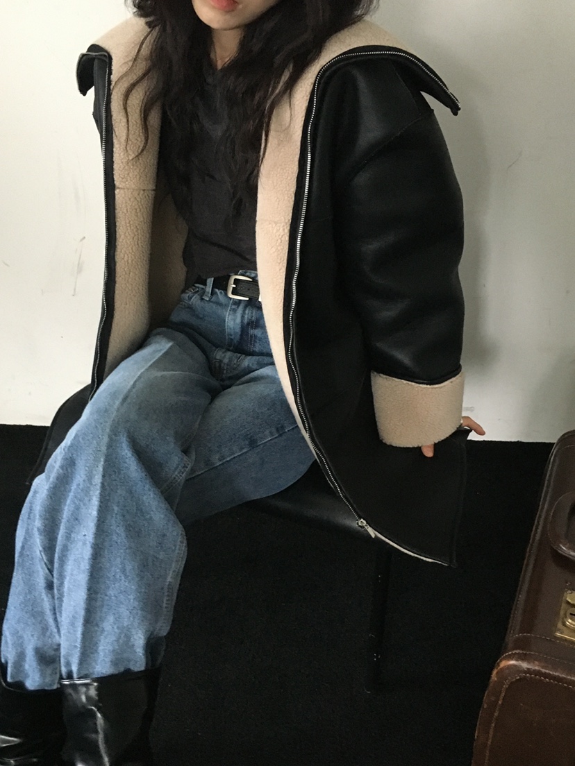 DOUZE直郵韓國代購女裝新品熱賣真品人氣休閑推薦時尚職業皮衣DOUZE皮衣