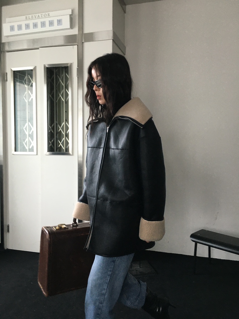 DOUZE直郵韓國代購女裝新品熱賣真品人氣休閑推薦時尚職業皮衣DOUZE皮衣