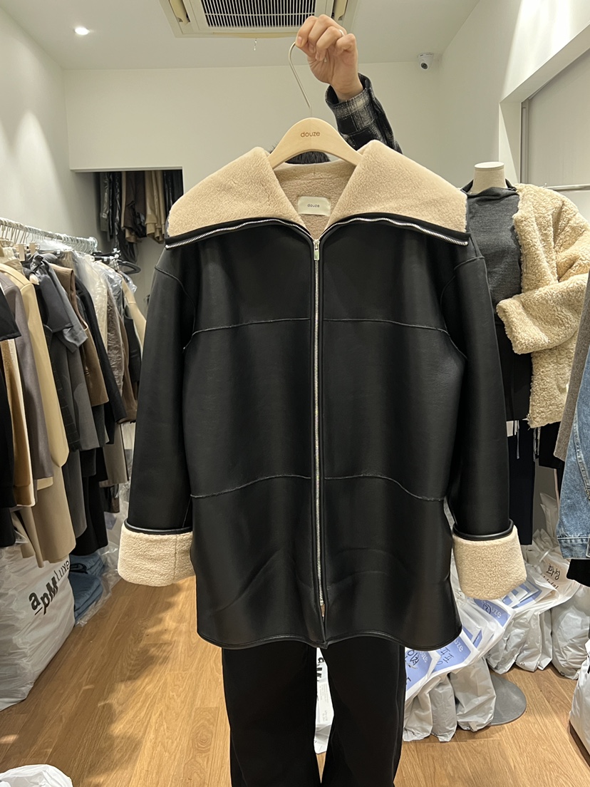 DOUZE直郵韓國代購女裝新品熱賣真品人氣休閑推薦時尚職業皮衣DOUZE皮衣圖色1