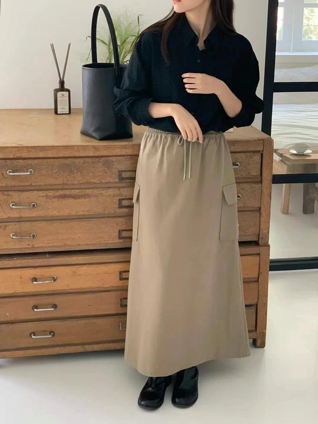 ONEMORETHING韓國直郵東大門實拍女裝新品休閑真品人氣長裙ONEMORETHING長裙
