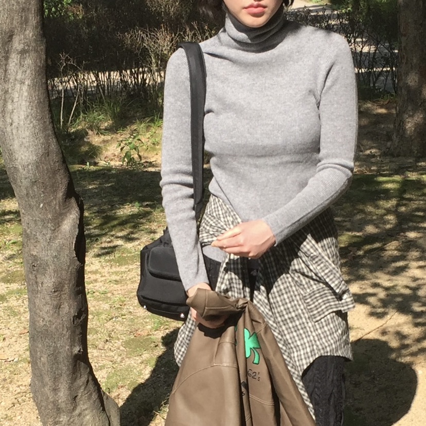 ARCHIVE-P韓國直郵東大門實拍女裝新款人氣針織衫羊毛羅紋ARCHIVE-P針織衫