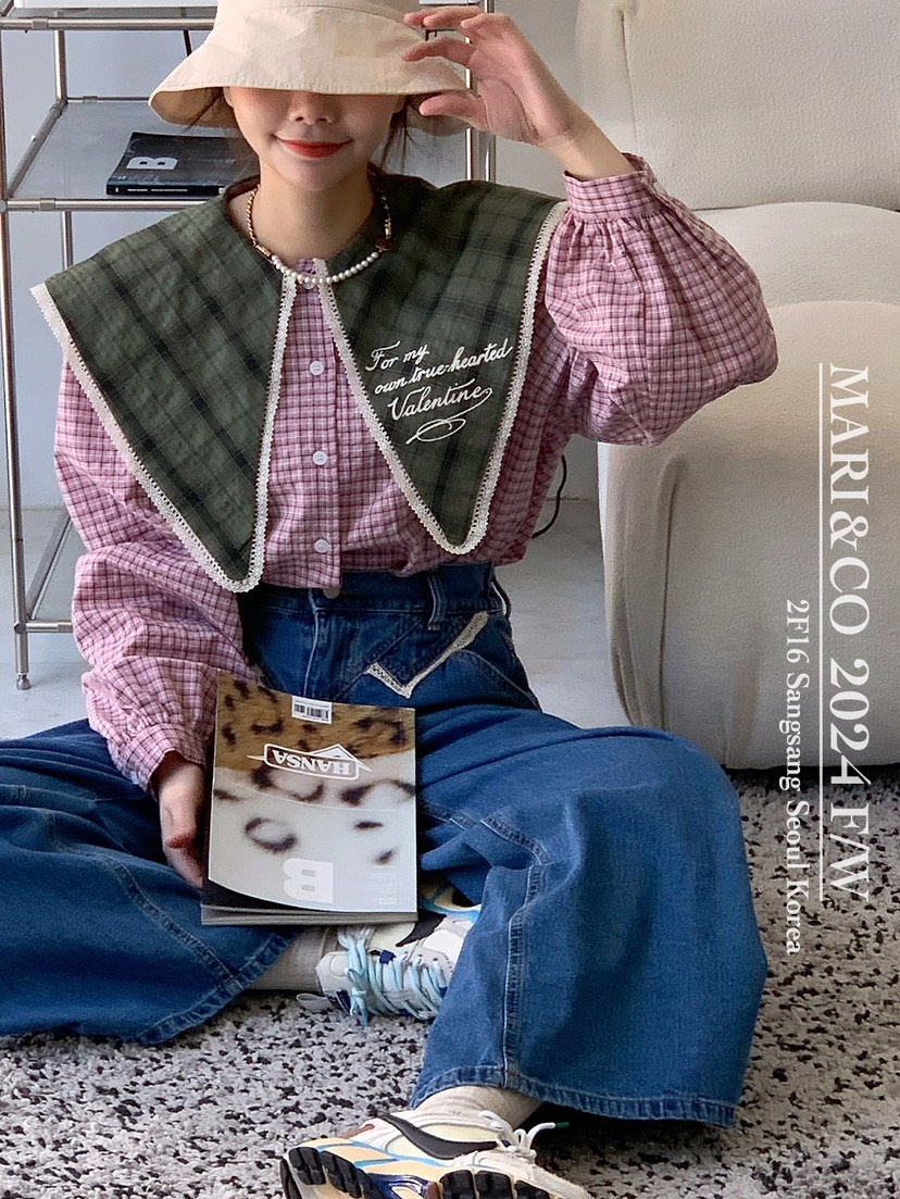 MARI CO韓國直郵東大門代購女裝新款熱賣人氣時尚襯衫蕾絲衫ARANCIA襯衫/蕾絲衫圖色2