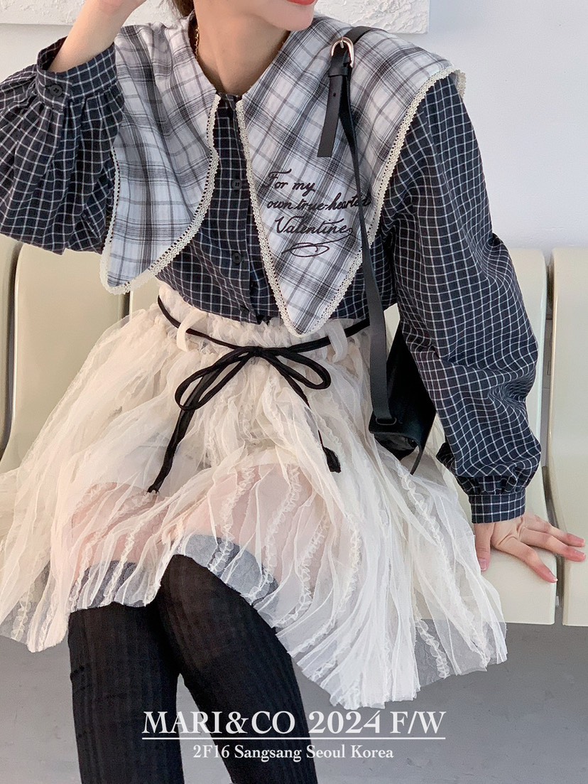 MARI CO韓國直郵東大門代購女裝新款熱賣人氣時尚襯衫蕾絲衫ARANCIA襯衫/蕾絲衫圖色3