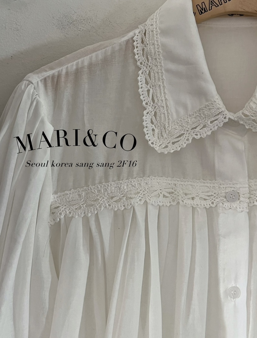 MARI CO直郵韓國代購女裝新款職業推薦真品休閑襯衫蕾絲衫ARANCIA襯衫/蕾絲衫