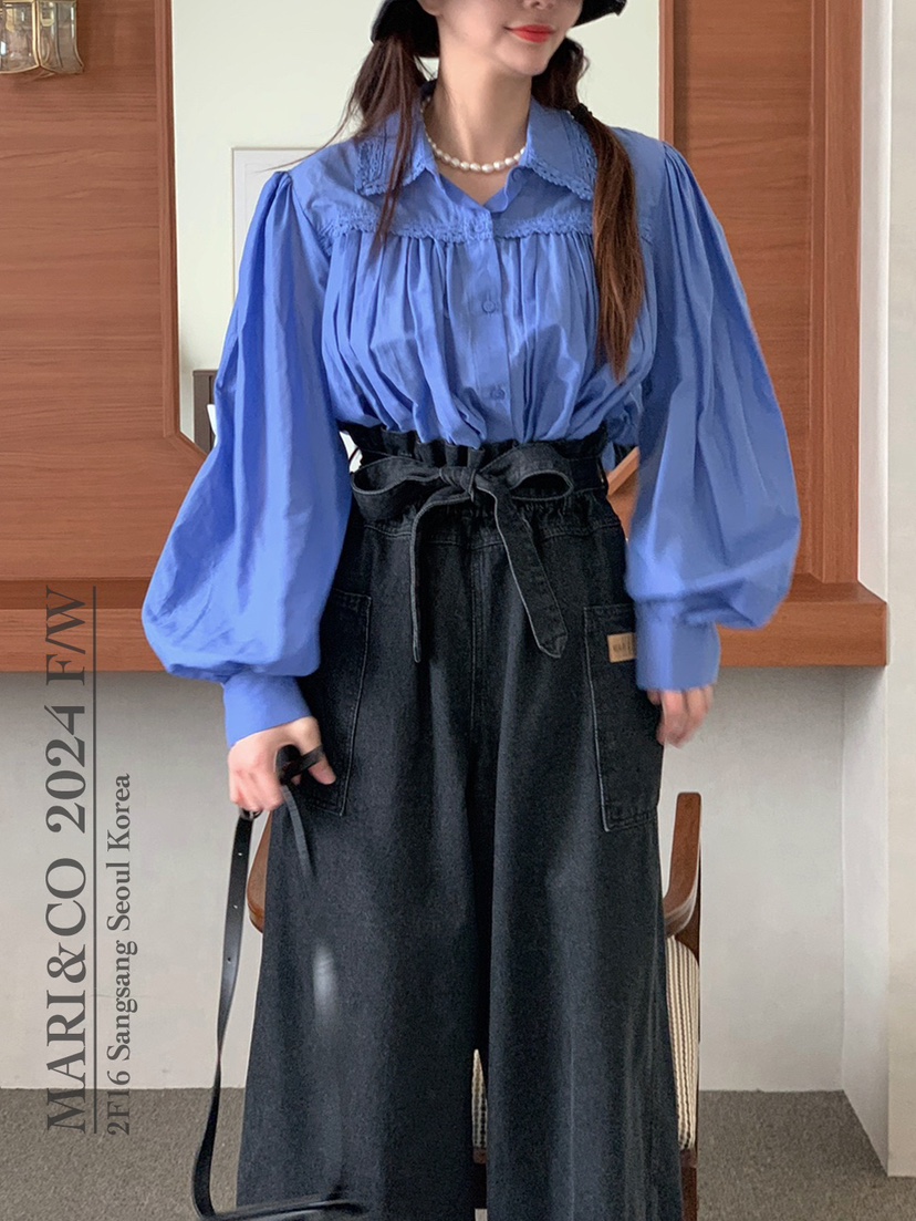 MARI CO直郵韓國代購女裝新款職業推薦真品休閑襯衫蕾絲衫ARANCIA襯衫/蕾絲衫