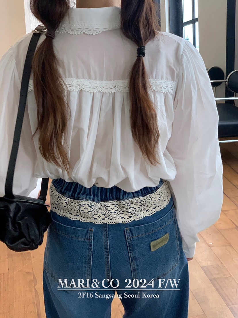 MARI CO直郵韓國代購女裝新款職業推薦真品休閑襯衫蕾絲衫ARANCIA襯衫/蕾絲衫