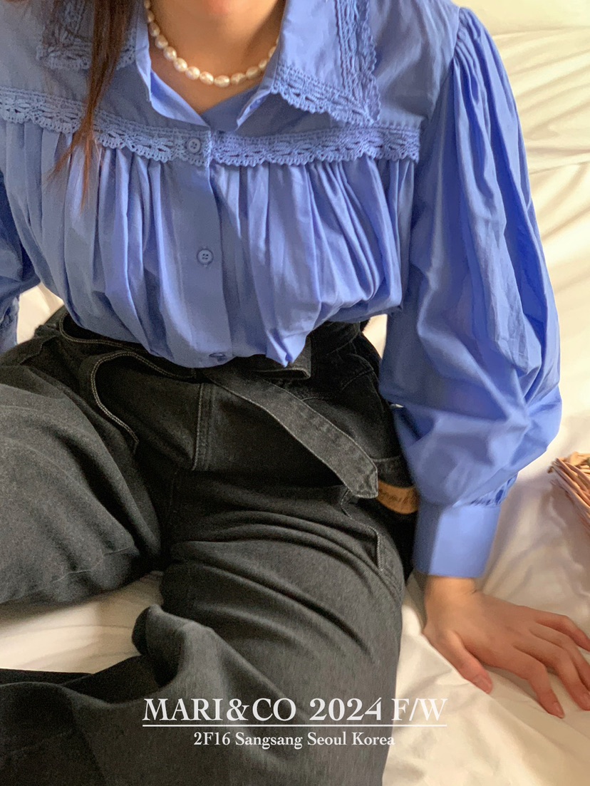 MARI CO直郵韓國代購女裝新款職業推薦真品休閑襯衫蕾絲衫ARANCIA襯衫/蕾絲衫
