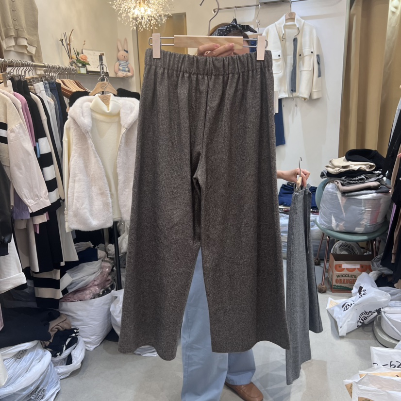 HOJAE韓國直郵東大門實拍女裝新品職業推薦休閑休閑褲人字形HOJAE休閑褲