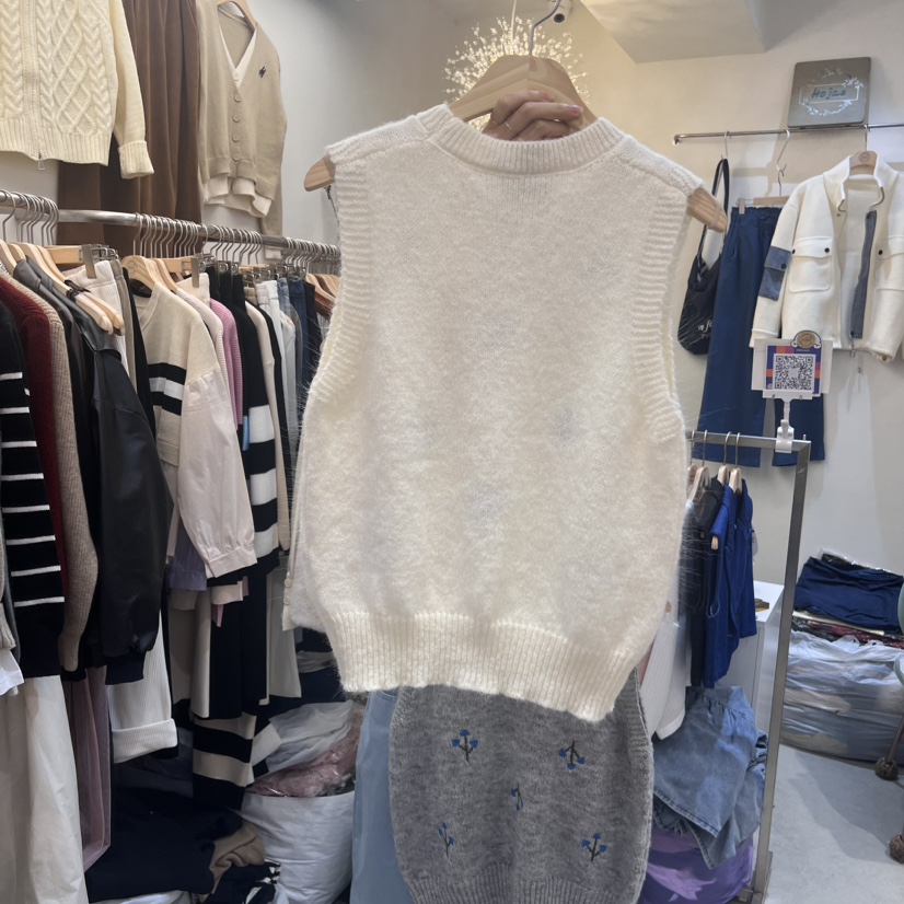 HOJAE韓國直郵東大門代購女裝新品熱賣真品推薦吊帶背心刺繡HOJAE吊帶/背心