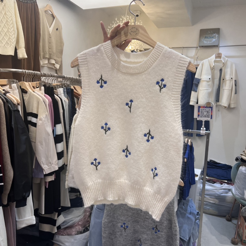 HOJAE韓國直郵東大門代購女裝新品熱賣真品推薦吊帶背心刺繡HOJAE吊帶/背心圖色1