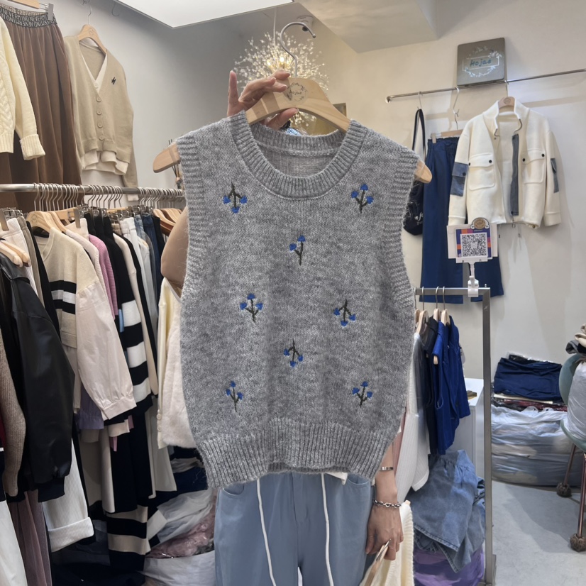 HOJAE韓國直郵東大門代購女裝新品熱賣真品推薦吊帶背心刺繡HOJAE吊帶/背心圖色2