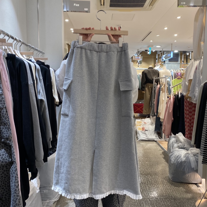 FIZZ直郵韓國代購女裝新品推薦24秋冬休閑人氣真品職業長裙FIZZ長裙