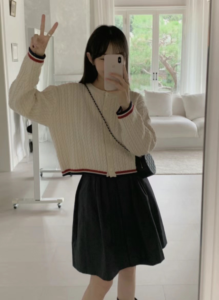 SLEEK直郵韓國代購女裝新款人氣推薦職業24秋冬針織衫寬松開衫SLEEK針織衫圖色2