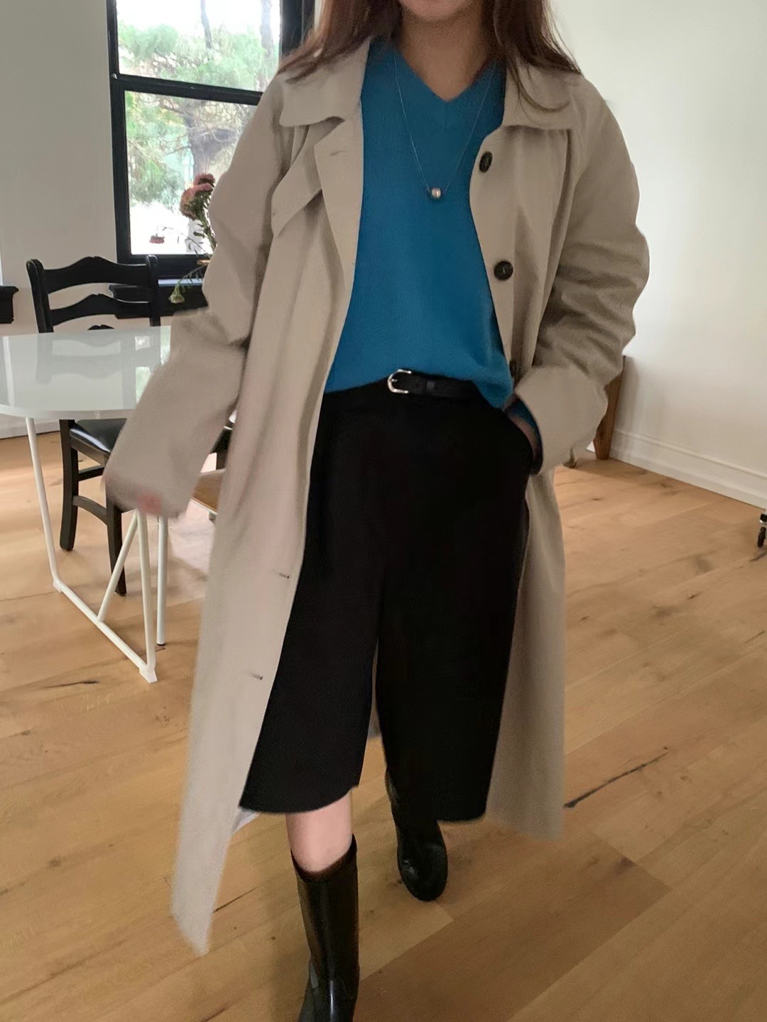SLUB直郵韓國代購女裝新款推薦人氣熱賣職業休閑真品長款風衣SLUB長款風衣