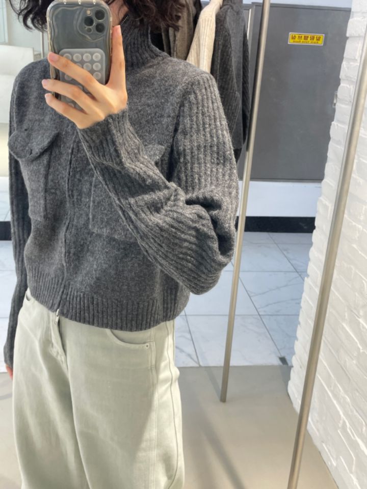 CALLIT韓國直郵女裝新款24秋冬職業推薦真品時尚針織衫拉鏈CALLIT針織衫
