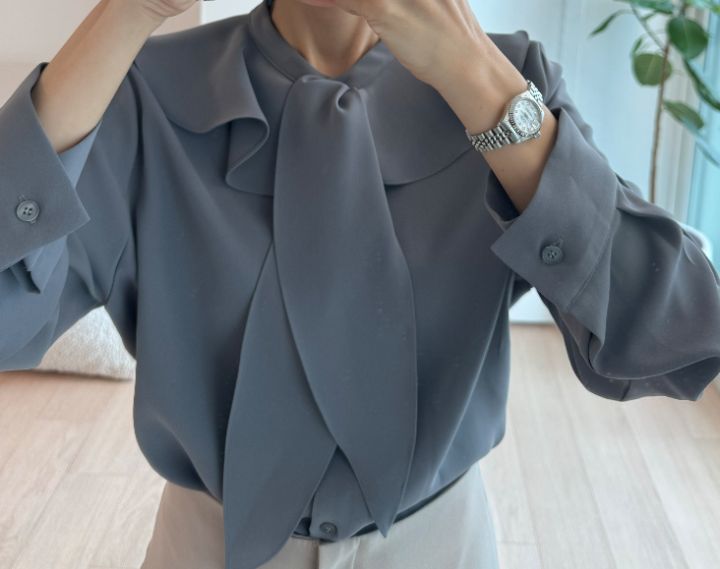 DAILY PROJECT直郵韓國代購女裝新款職業時尚24秋冬襯衫蕾絲衫DAILY PROJECT襯衫/蕾絲衫