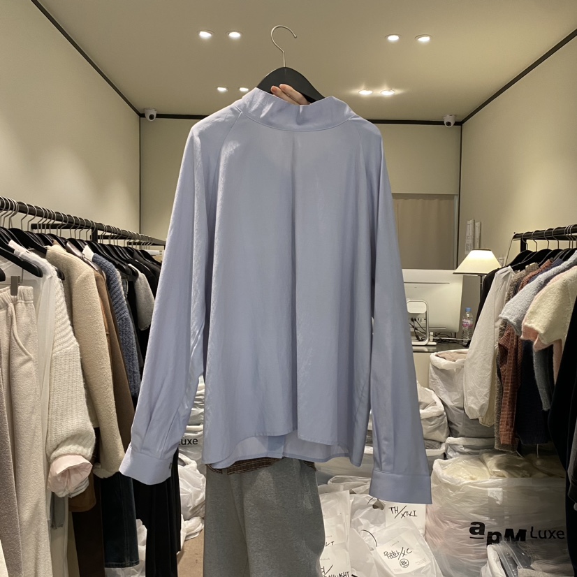 RE STOCK直郵韓國代購女裝新款人氣時尚24秋冬襯衫蕾絲衫RE STOCK襯衫/蕾絲衫