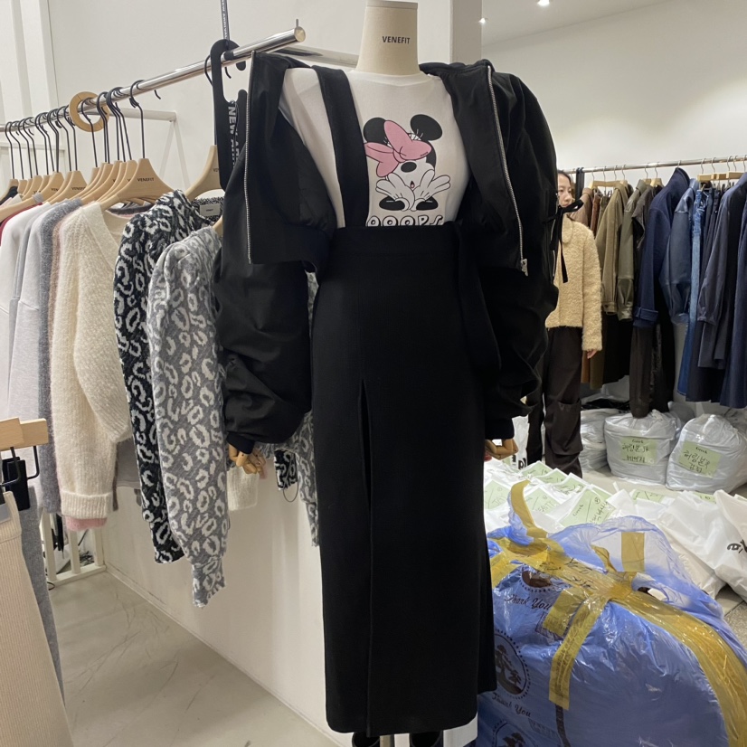 VENEFIT/JENNIE韓國直郵東大門代購女裝新品休閑背帶褲羅紋VENEFIT/JENNIE背帶褲圖色3