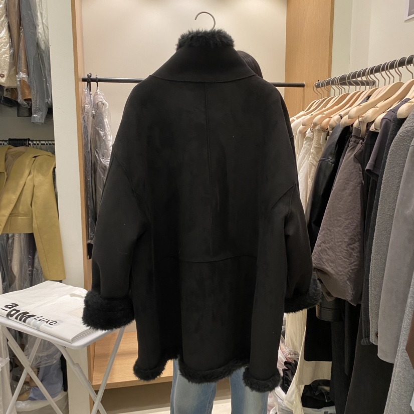 TORRE韓國直郵女裝新品時尚24秋冬休閑中長款大衣兩面穿雙面TORRE中長款大衣