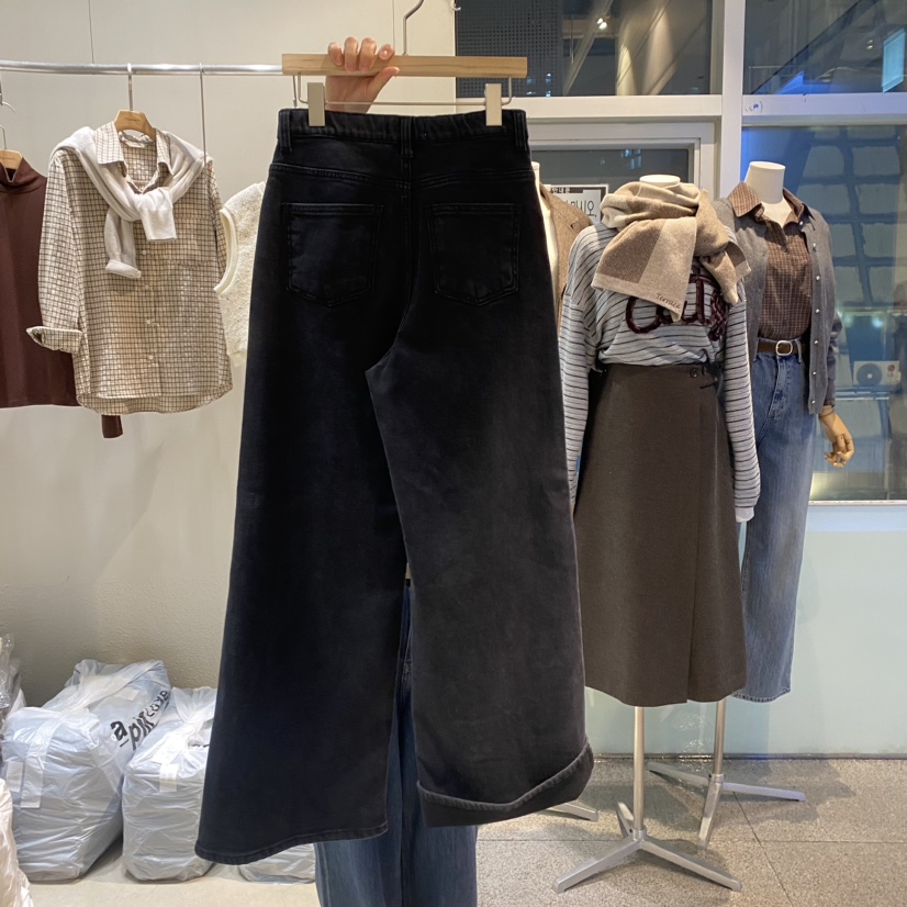 Terrace韓國直郵女裝新款人氣熱賣職業真品時尚休閑牛仔褲拉絨TERRACE牛仔褲