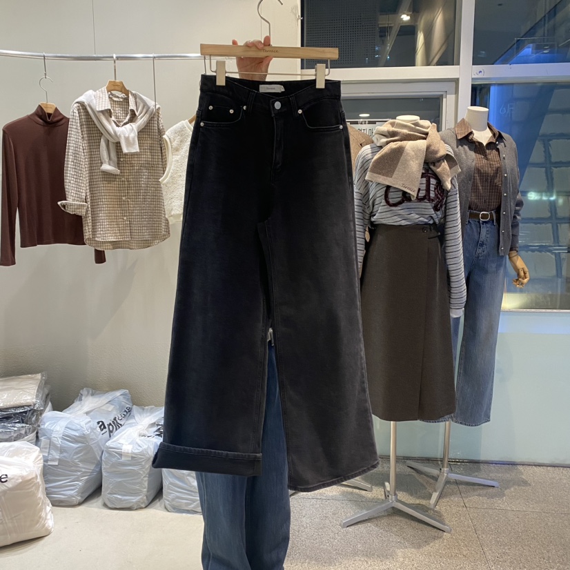 Terrace韓國直郵女裝新款人氣熱賣職業真品時尚休閑牛仔褲拉絨TERRACE牛仔褲