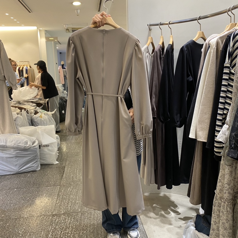 Terrace直郵韓國代購女裝新款人氣熱賣24秋冬時尚長裙含腰繩TERRACE長裙