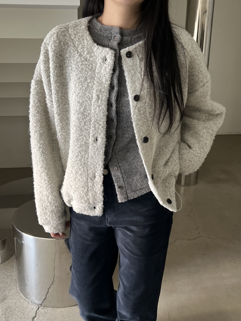 Verbena韓國直郵女裝新品推薦職業人氣時尚休閑夾克羊毛開衫Verbena夾克