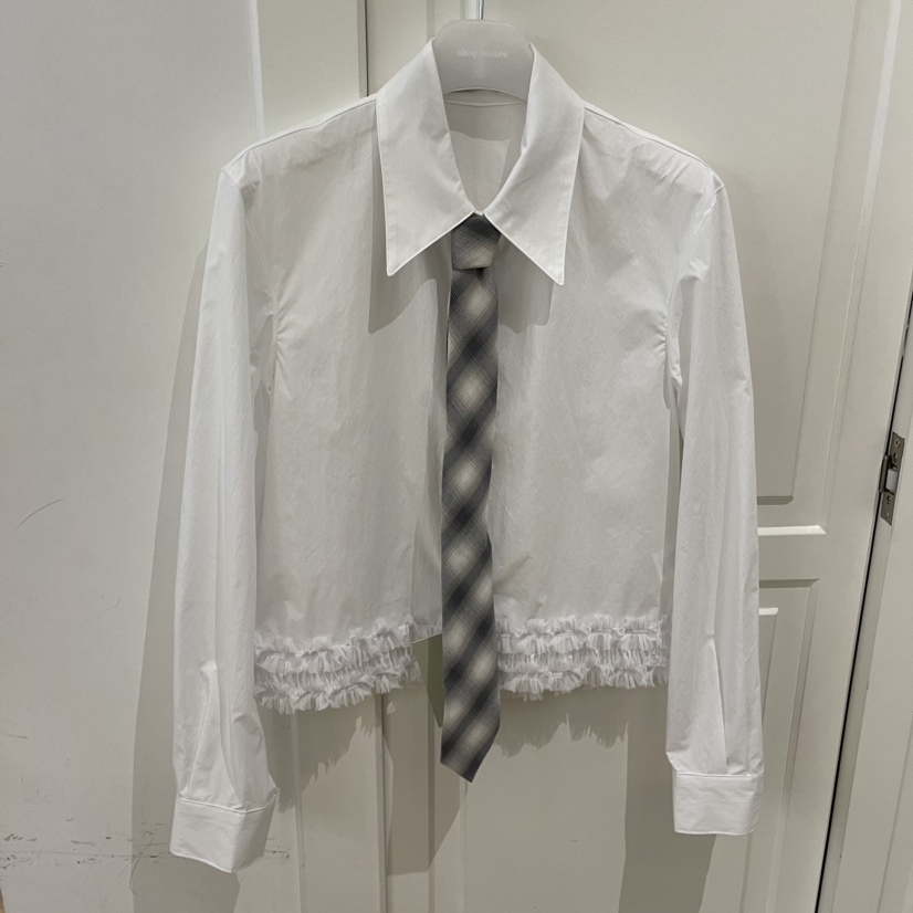 WE ARE/WELOVER直郵韓國代購女裝新款休閑襯衫蕾絲衫含領帶SHOP_WE ARE襯衫/蕾絲衫