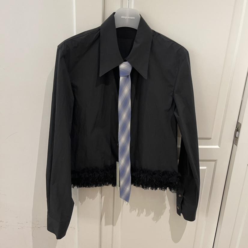 WE ARE/WELOVER直郵韓國代購女裝新款休閑襯衫蕾絲衫含領帶SHOP_WE ARE襯衫/蕾絲衫圖色2