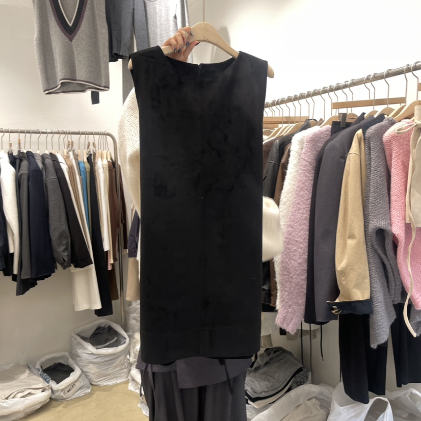 MUNSELL直郵韓國代購女裝新款人氣時尚職業連衣裙含腰繩絨面革MUNSELL連衣裙圖色2