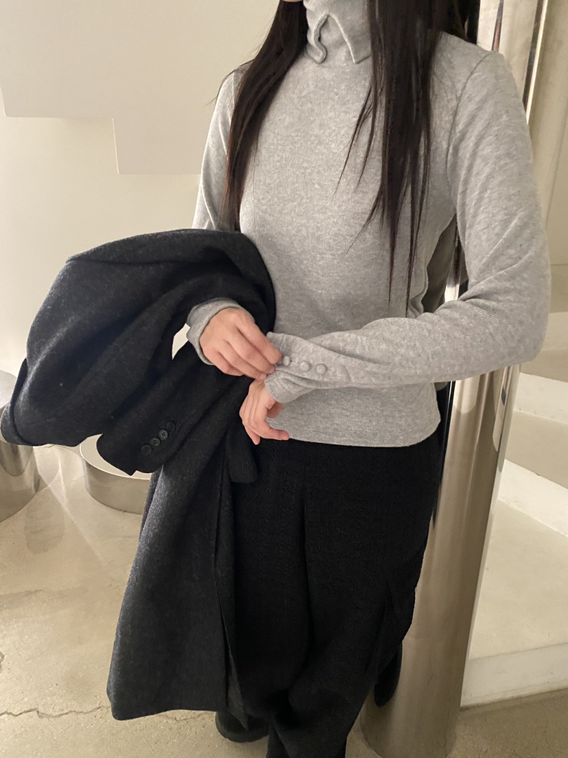 Verbena韓國直郵女裝新款真品24秋冬職業休閑熱賣針織衫羅紋Verbena針織衫