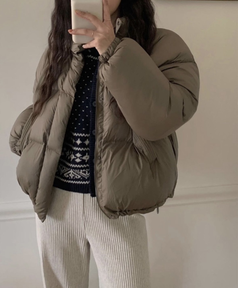 UNCOVER韓國直郵女裝新款人氣24秋冬推薦真品時尚短款棉服UNCOVER短款棉服圖色2
